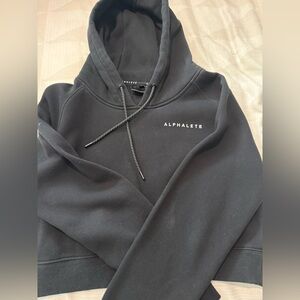 Alphalete Union Black Cropped Hoodie